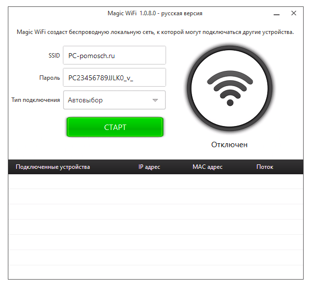 Использования Magic WiFi